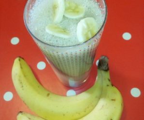 Banana milkshake (cu lapte de orez facut in casa)